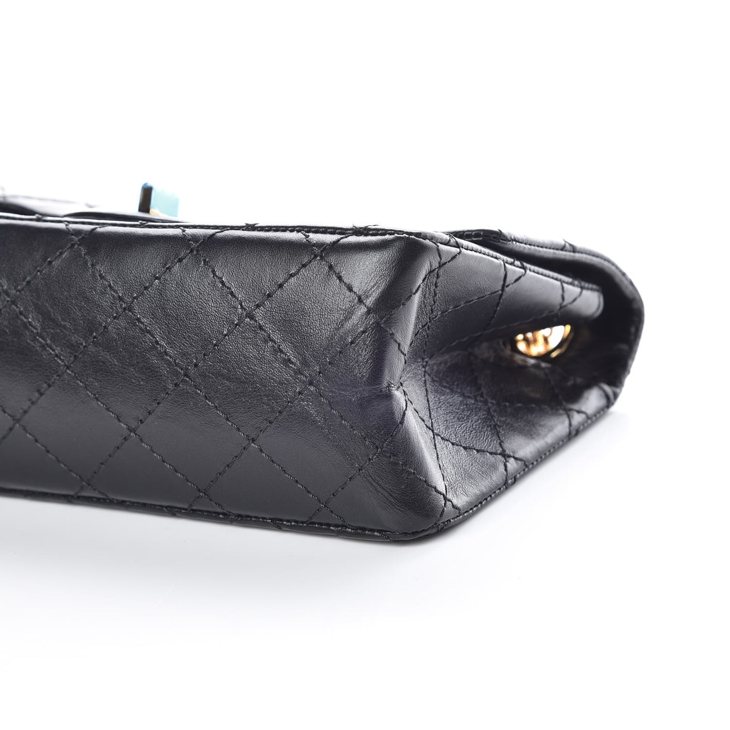 Aged Calfskin Quilted 2.55 Reissue Mini Flap Black