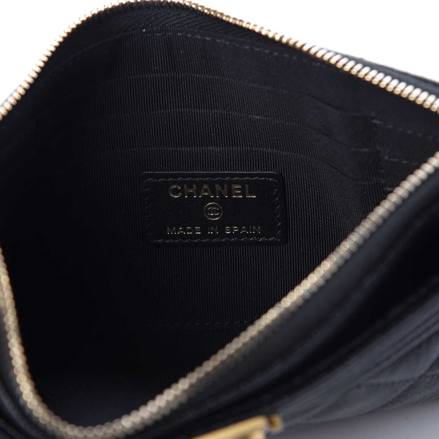 Chanel Caviar Quilted Classic Zip Boy Pouch Black 6 of 10