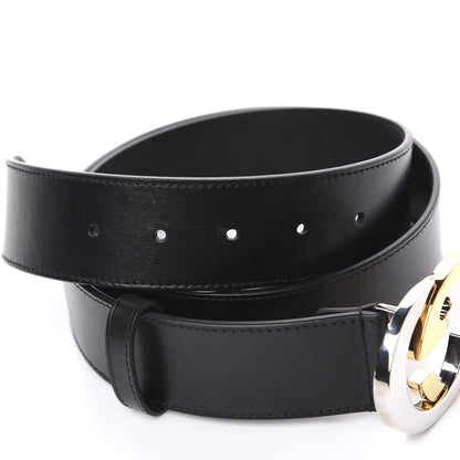 Gucci Calfskin Interlocking G Belt 100 40 Black 3 of 6