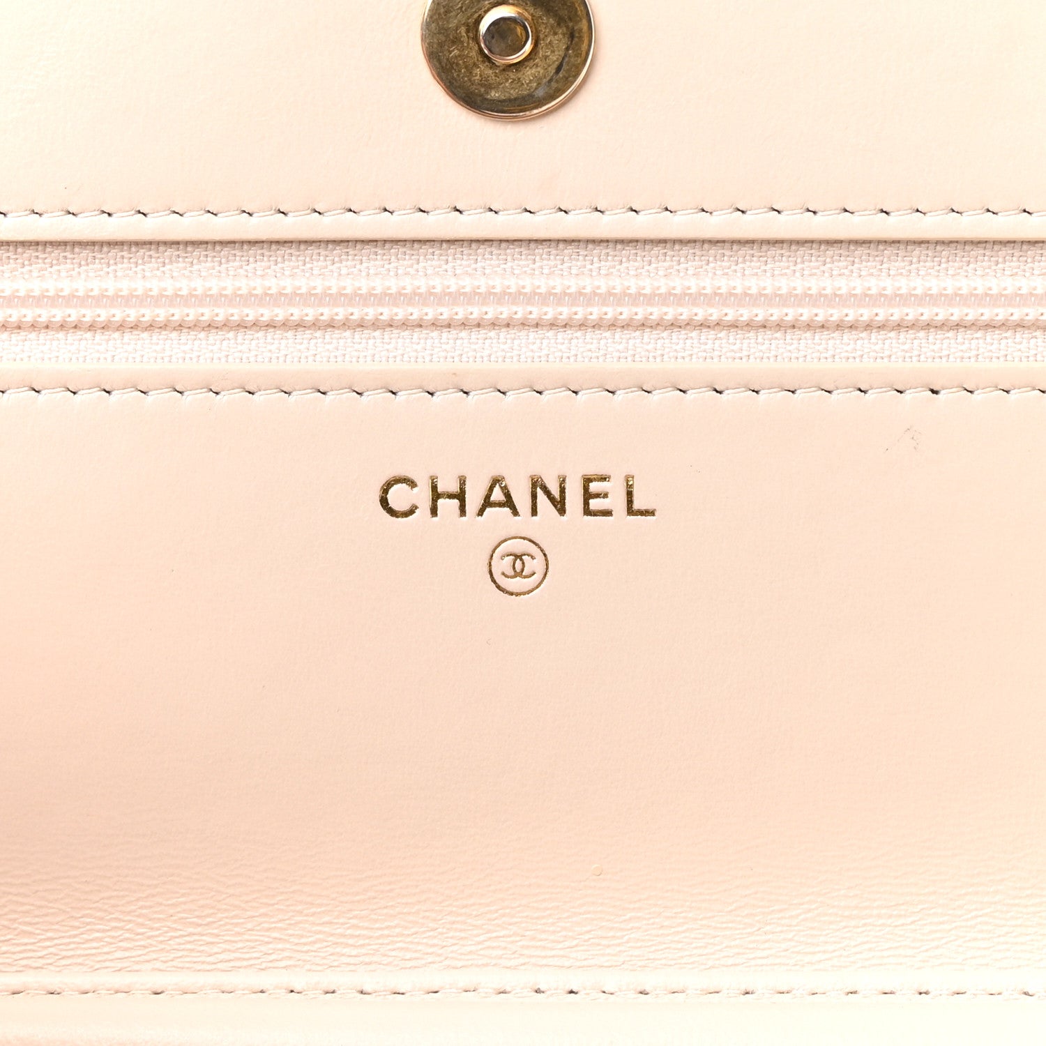 Chanel Lambskin Quilted Chain Around Wallet On Chain WOC Beige 6 of 13