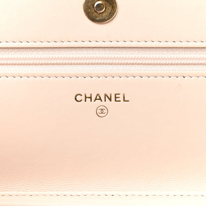 Chanel Lambskin Quilted Chain Around Wallet On Chain WOC Beige 6 of 13