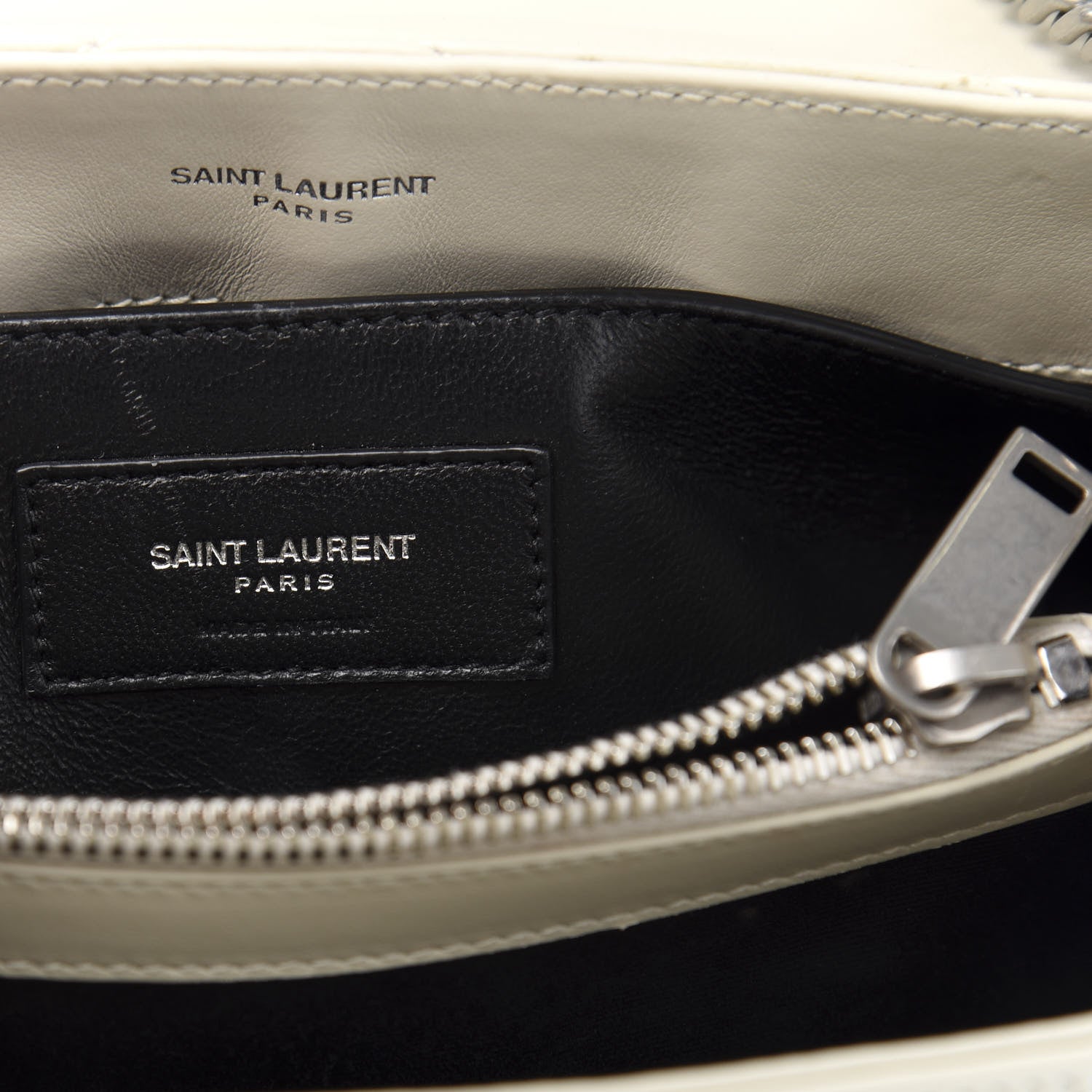 Saint Laurent Calfskin Y Quilted Monogram Small Loulou Chain Satchel Ivory 8 of 12