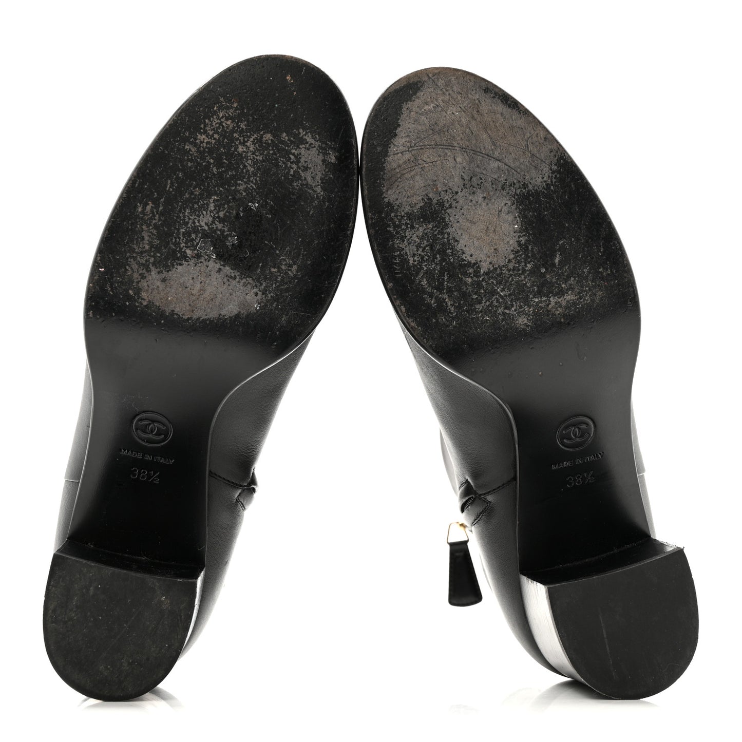 Calfskin CC Ankle Boots 38.5 Black