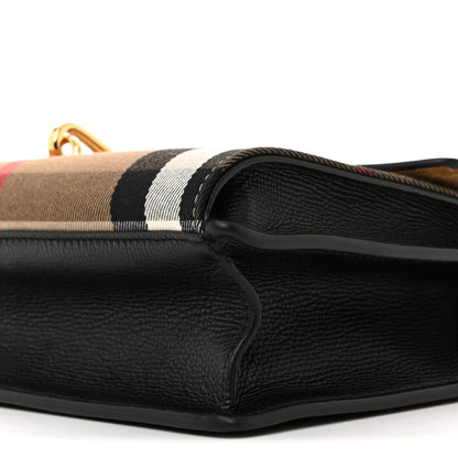 Burberry Derby Calfskin House Check Small Macken Crossbody Bag Black 10 of 10