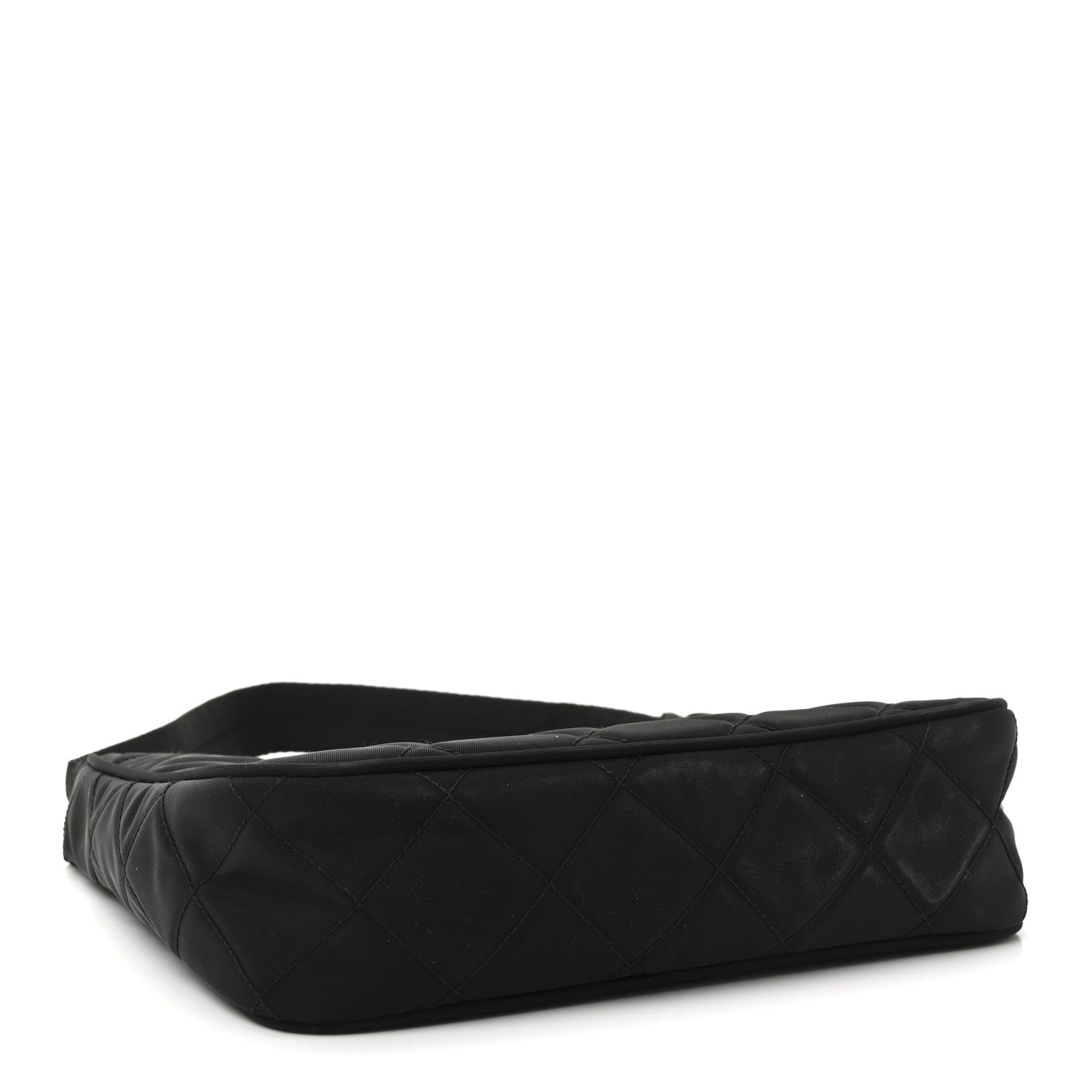 Prada Tessuto Nylon Stitched Shoulder Bag Black 4 of 9