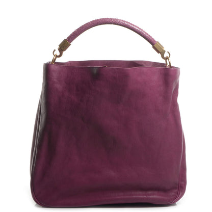 Saint Laurent Sheepskin Stingray Large Roady Hobo Magenta 1 of 9