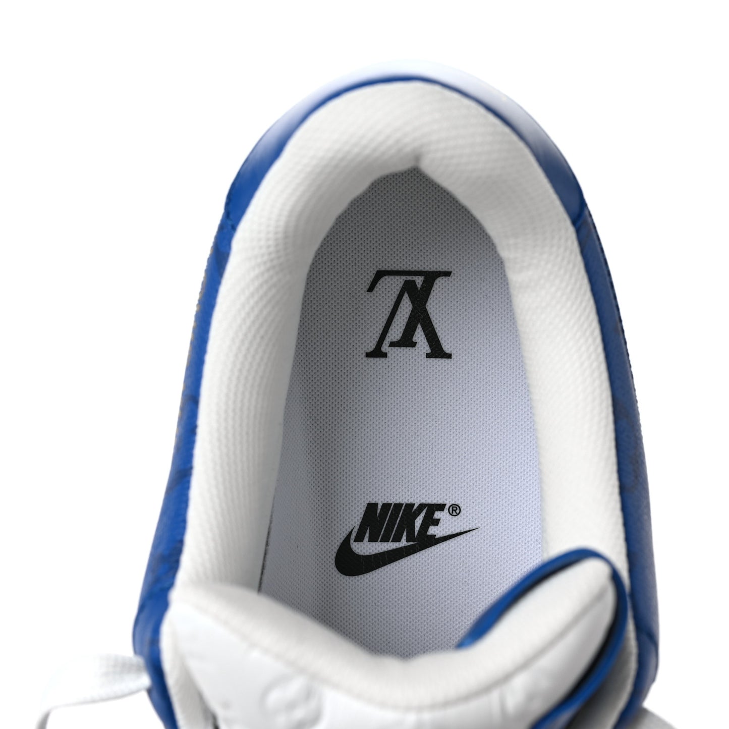 X NIKE AIR FORCE 1 Calfskin Monogram Mens Sneakers 9.5 Blue