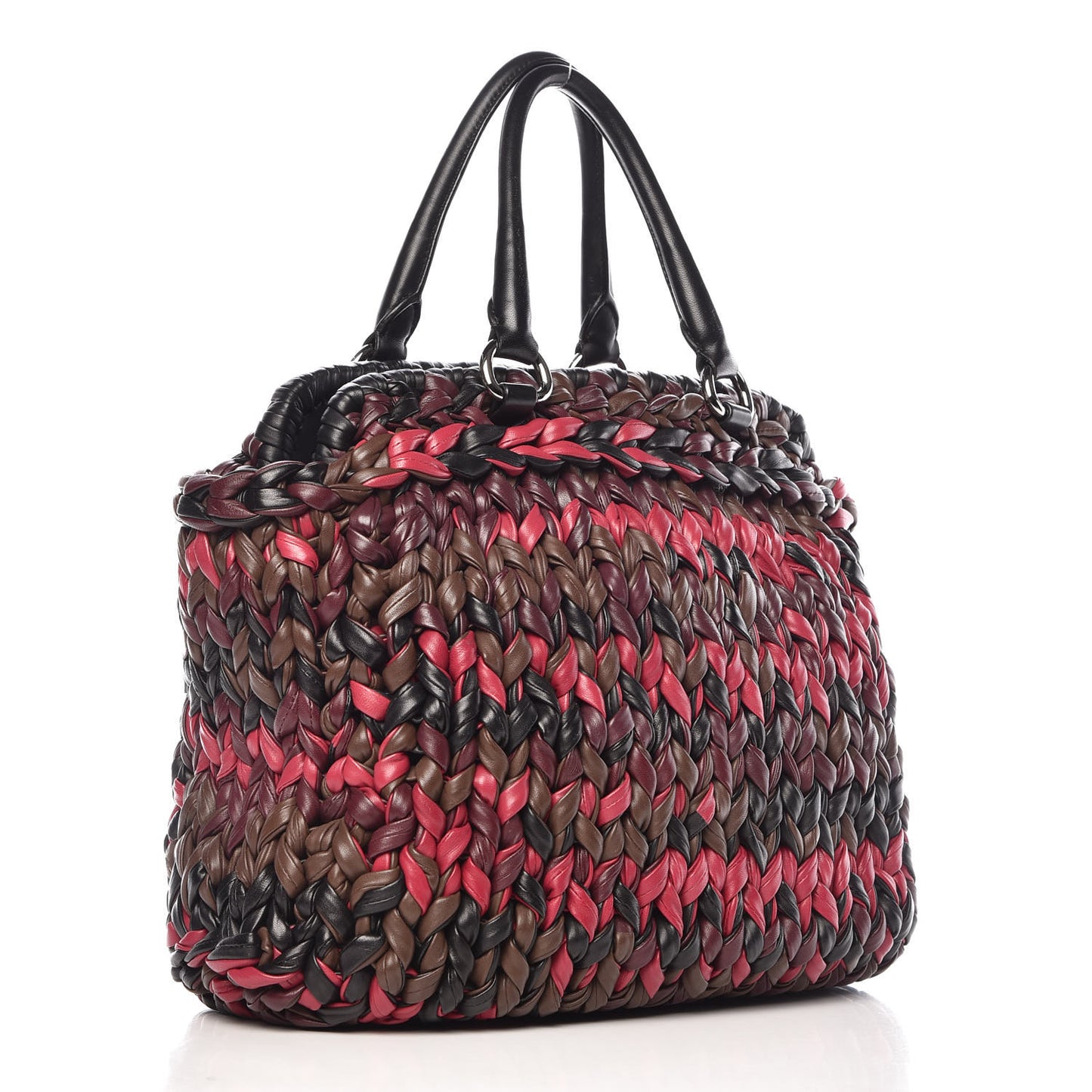 Nappa Braided Tote Multicolor Amaranto