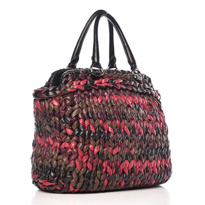Prada Nappa Braided Tote Multicolor Amaranto 3 of 10