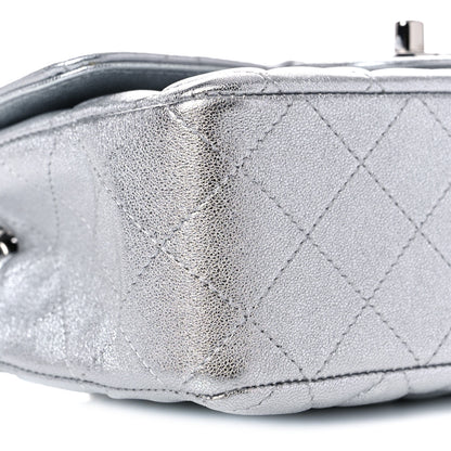 Chanel Metallic Lambskin Quilted Mini Rectangular Flap Silver 8 of 9