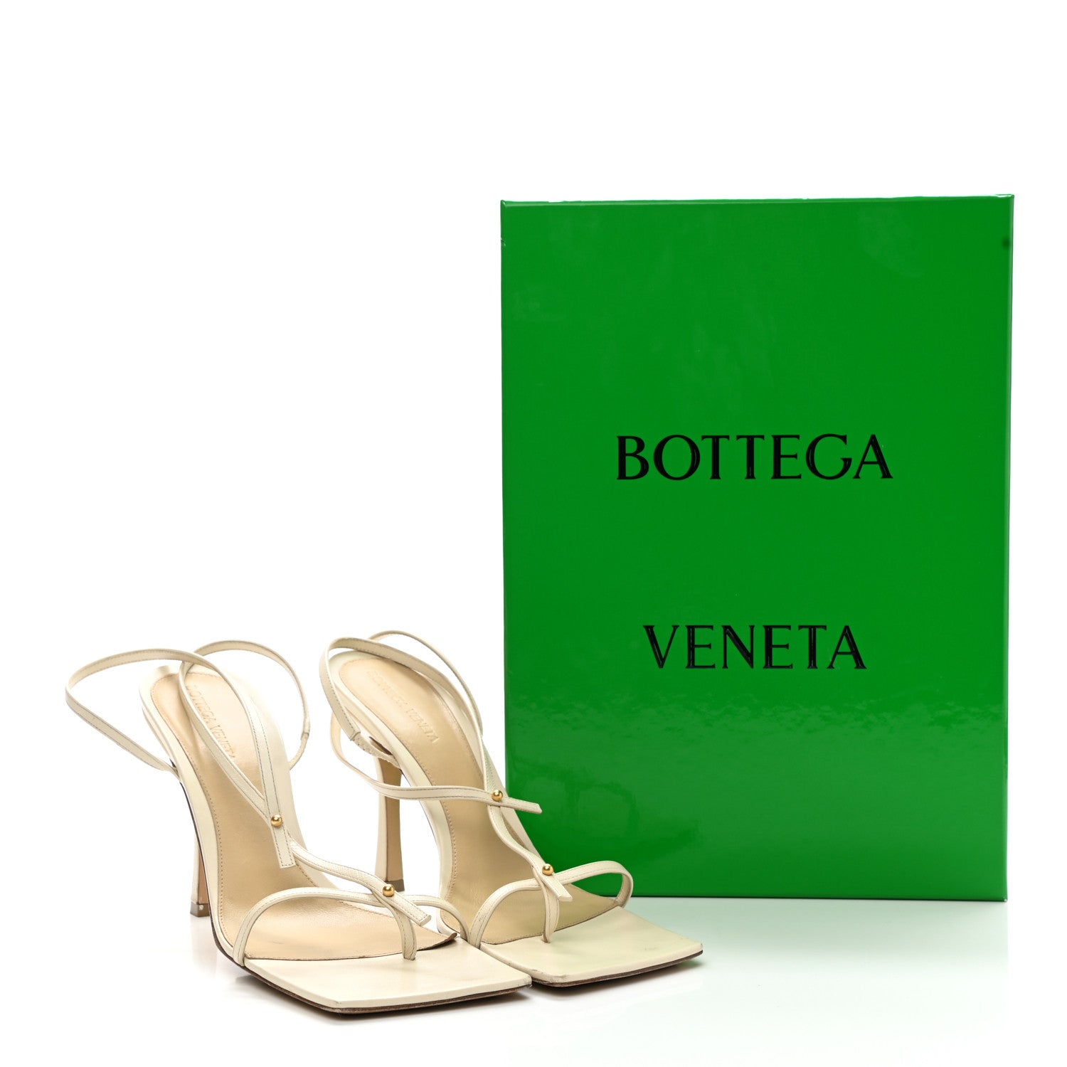 Bottega Veneta Lambskin Studded Stretch Multi Strap 90mm Sandals 41 Sea Salt 14 of 14