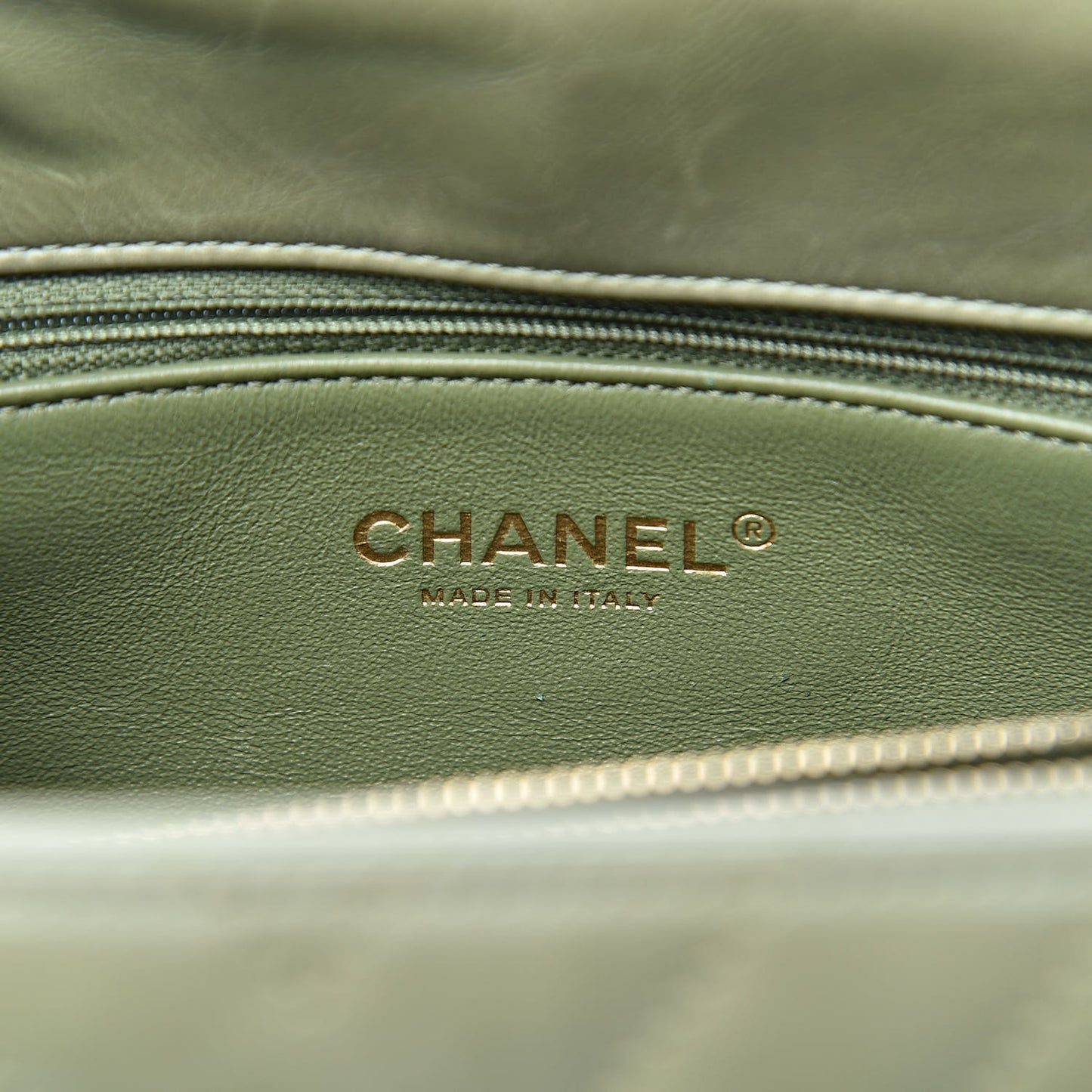 Calfskin Lizard Chevron Quilted Medium Coco Handle Flap Green