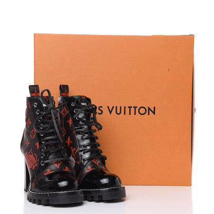 Louis Vuitton Patent Calfskin Catogram Star Trail Ankle Boots 38.5 Black Marron 11 of 11
