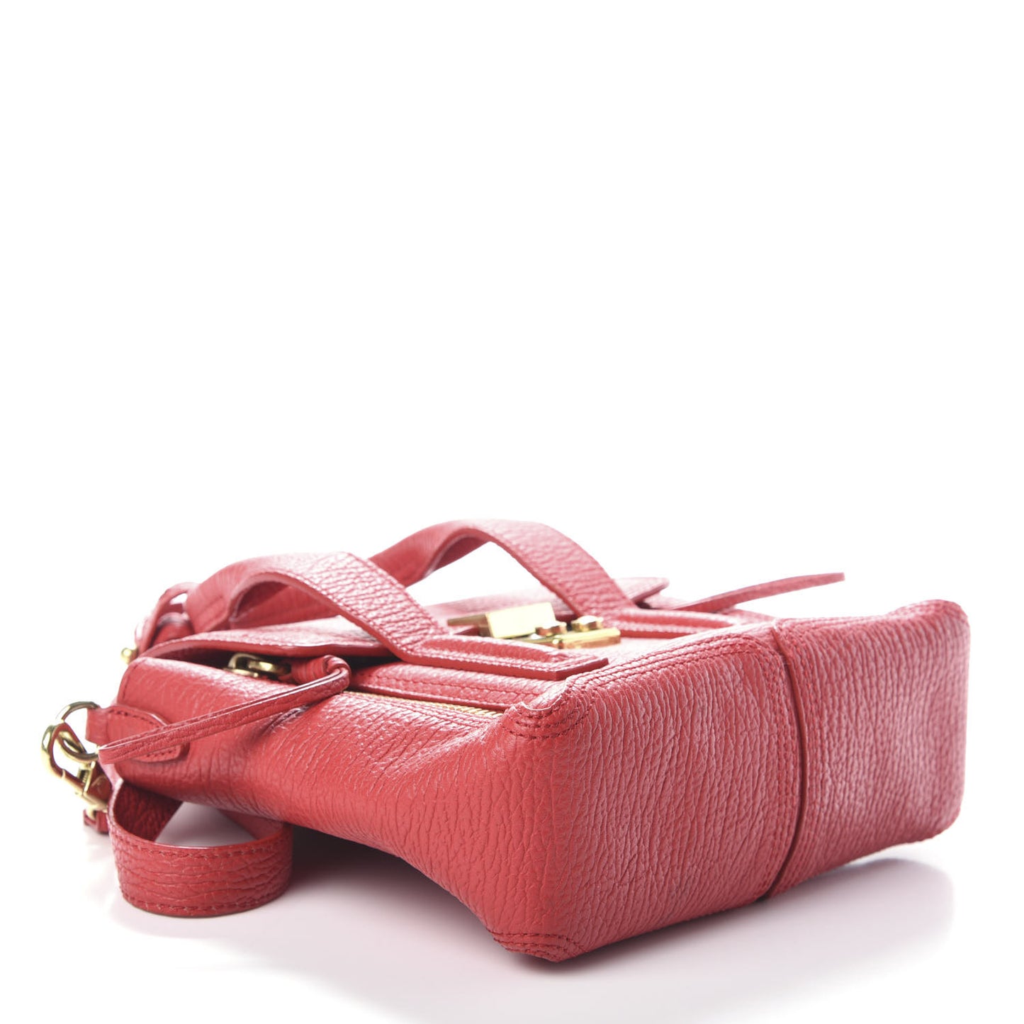 3.1 Textured Calfskin Mini Pashli Satchel Red