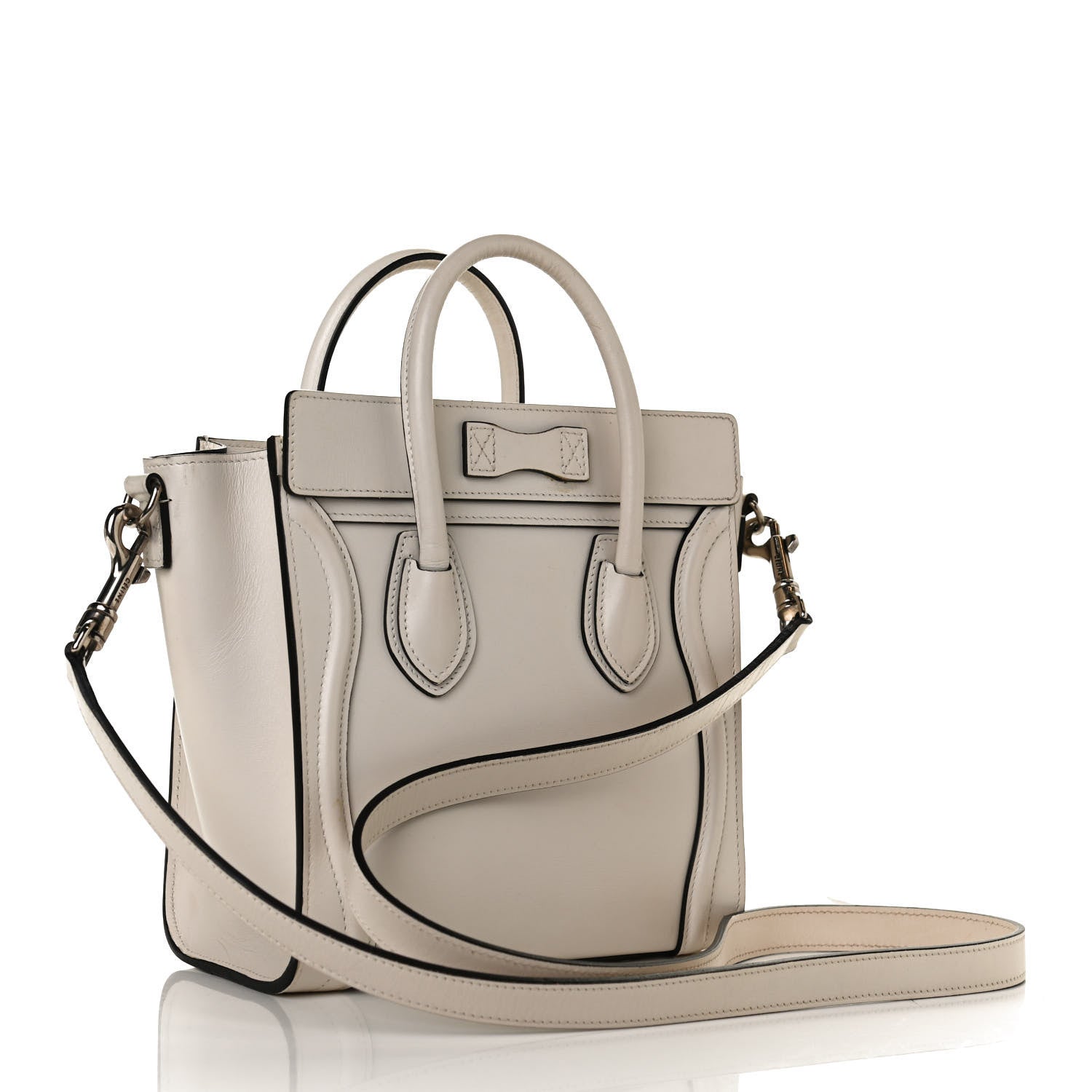 Celine Smooth Calfskin Nano Luggage White 2 of 11