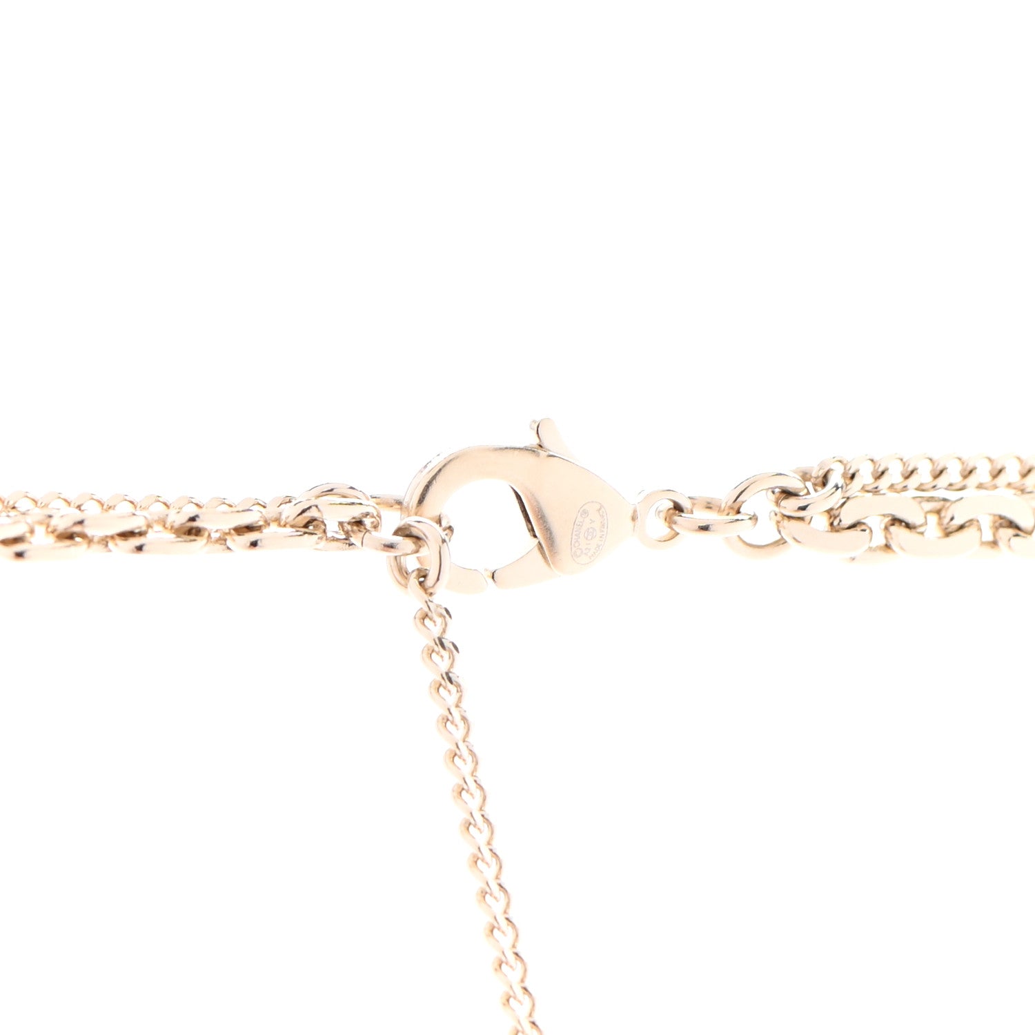 Chanel Crystal CC Multi Strand Chain Necklace Gold 5 of 5