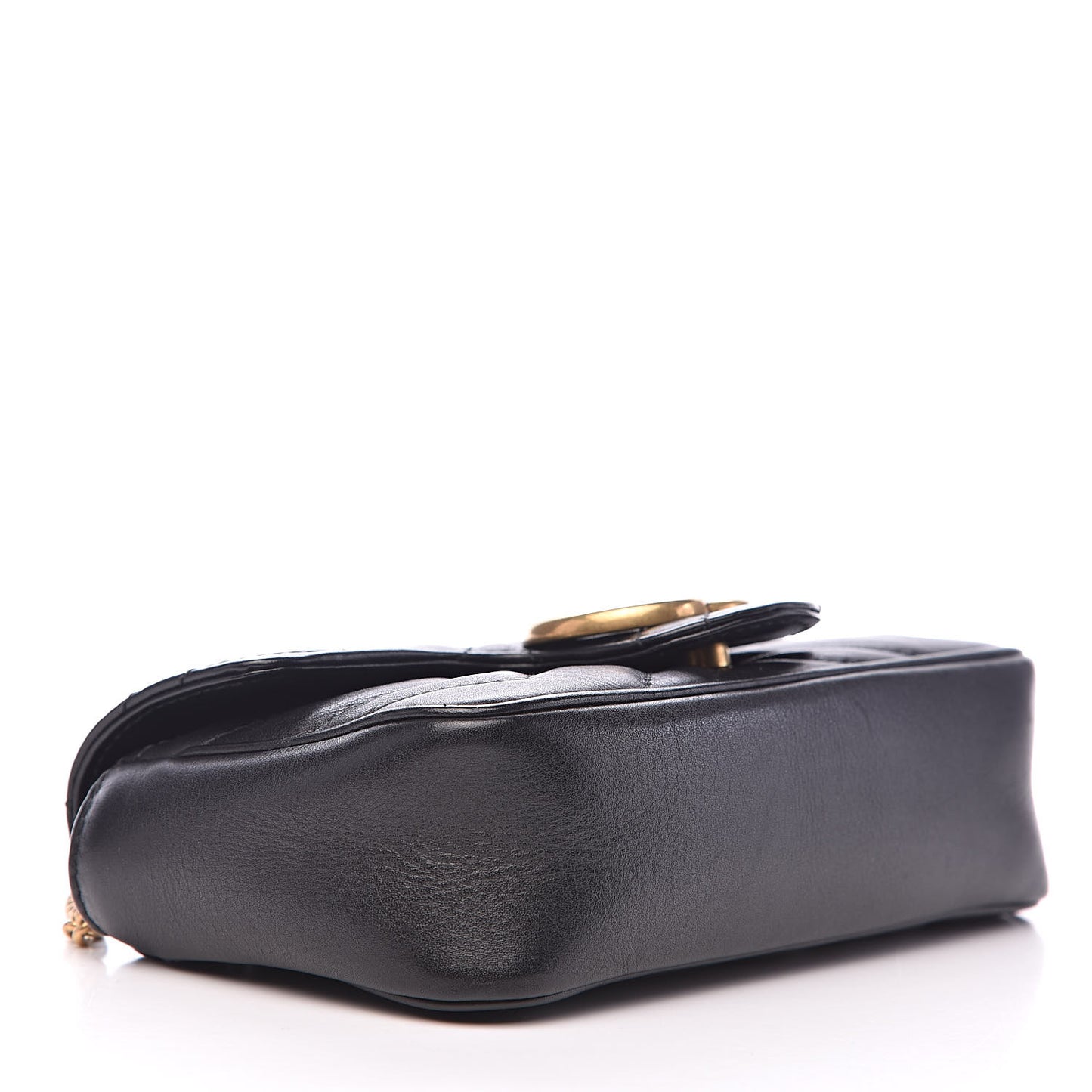 Calfskin Matelasse Super Mini GG Marmont Shoulder Bag Black