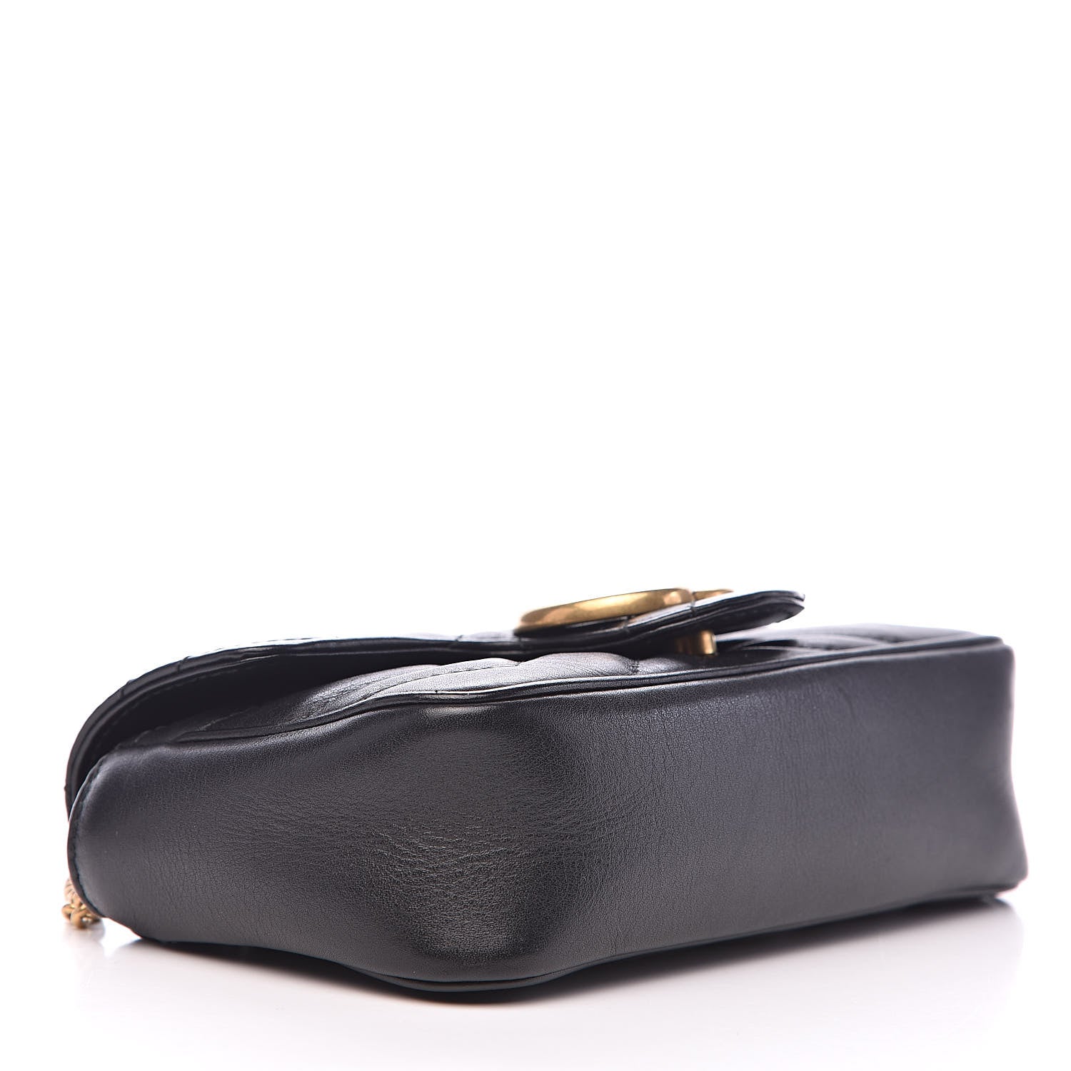 Gucci Calfskin Matelasse Super Mini GG Marmont Shoulder Bag Black 4 of 14