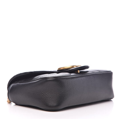 Gucci Calfskin Matelasse Super Mini GG Marmont Shoulder Bag Black 4 of 14