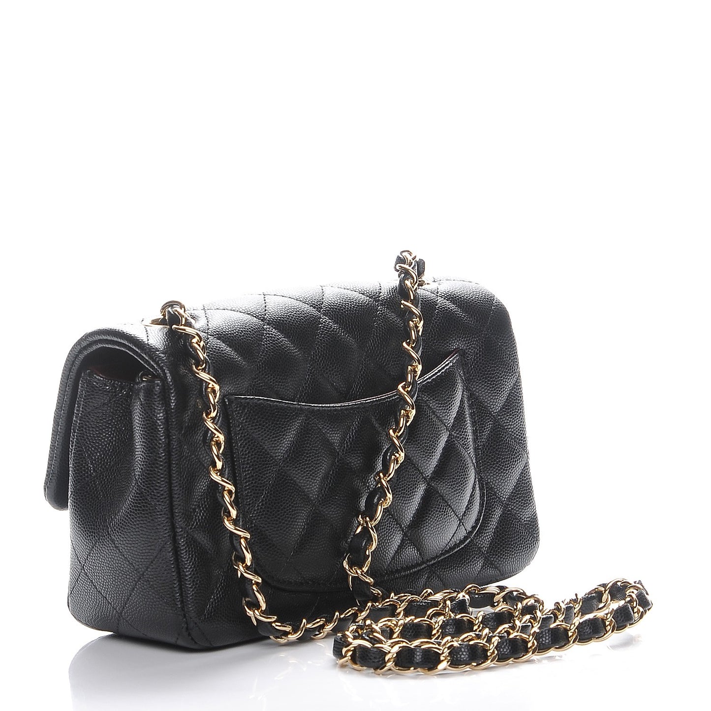 Caviar Quilted Mini Rectangular Flap Black