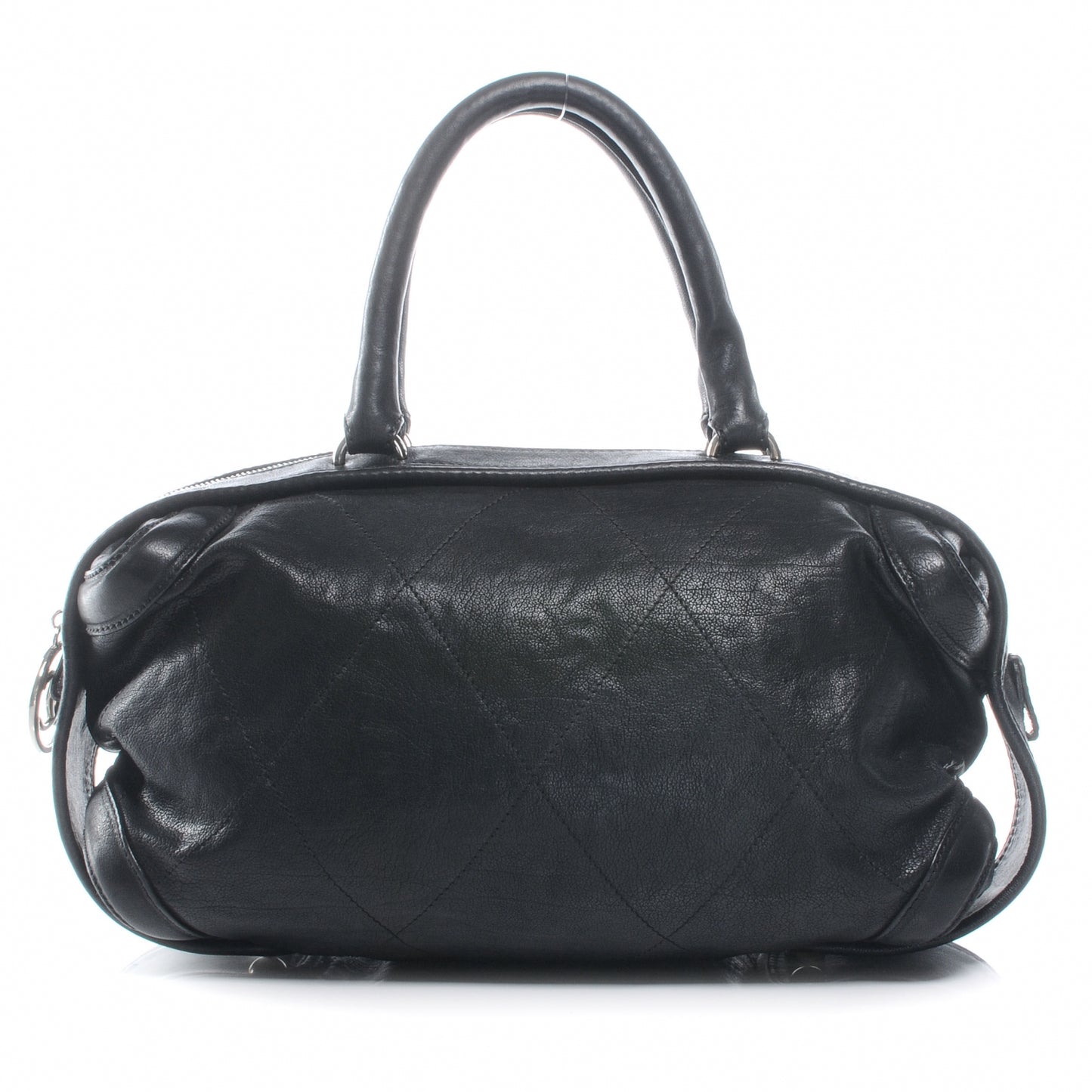 Calfskin Round Bowling Bag Black