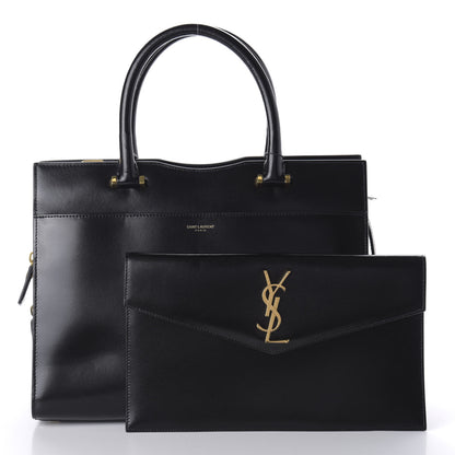 Saint Laurent Shiny Calfskin Medium Uptown Tote Black 10 of 10