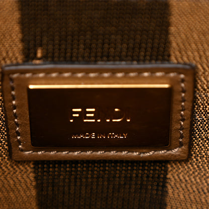 Fendi Vitello Seta Fabric Jacquard Pequin Medium Peekaboo Iconic Satchel Foresta Tobacco 7 of 11