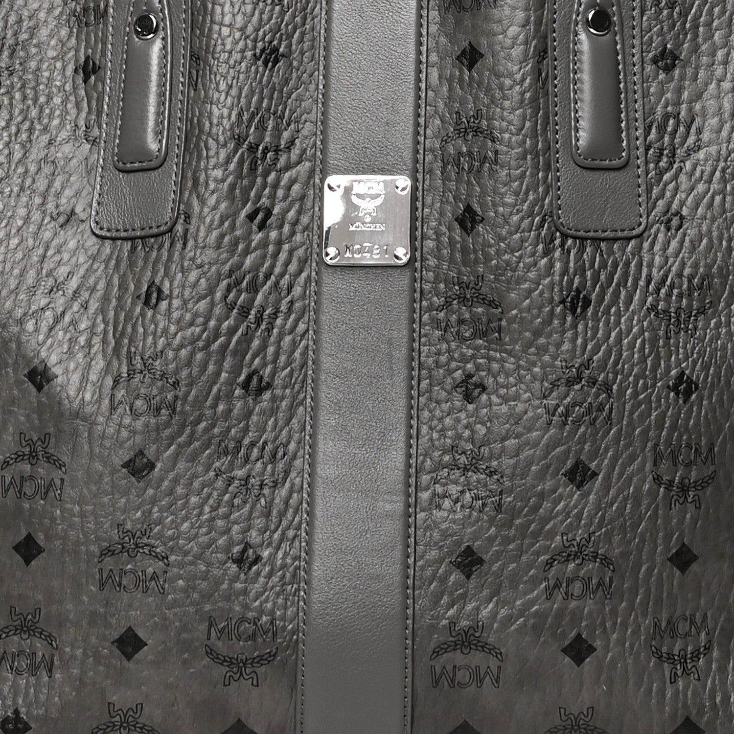 MCM Visetos Medium Liz Reversible Shopper Tote Phantom Grey 8 of 20