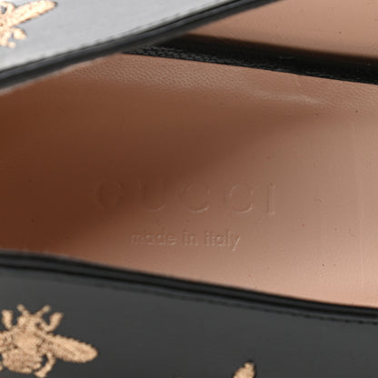 Gucci Quentin Goatskin Bee Star Embroidered GG Marmont Fringe 50mm Loafer Pumps 39 Black 8 of 9