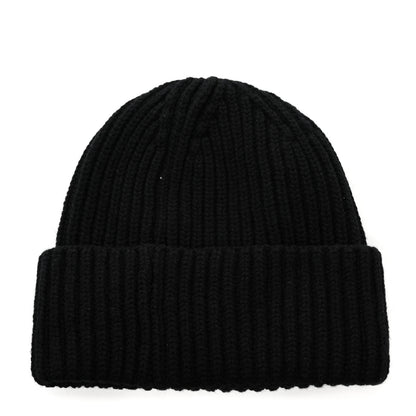 Chanel Cashmere Beaded Sequin Logo Beanie Hat Black 3 of 5