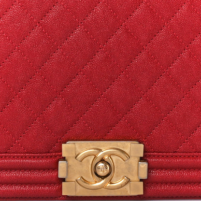 Chanel Caviar Quilted New Medium Boy Flap Dark Red 8 of 10