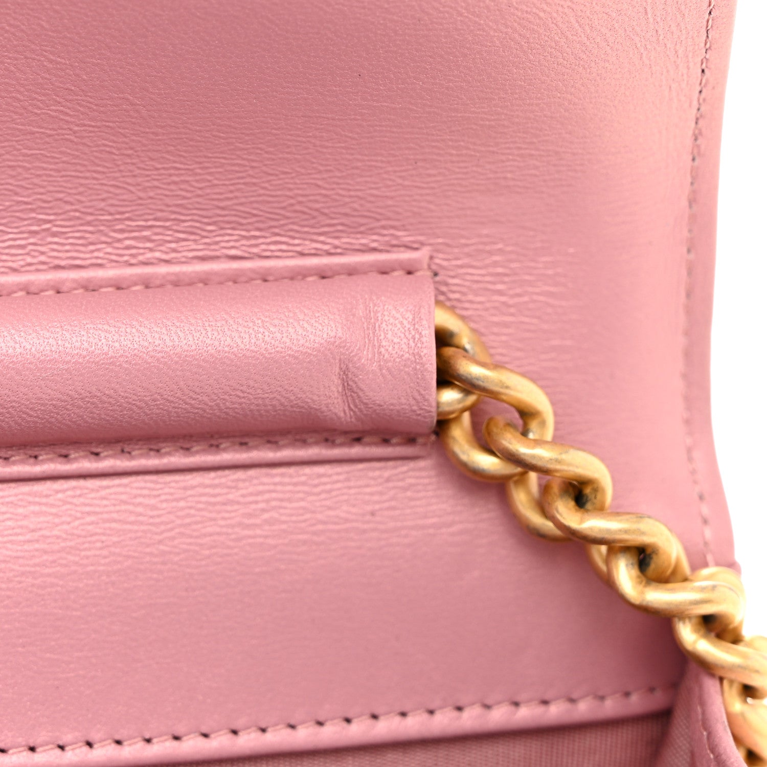 Chanel Metallic Lambskin Quilted Boy Wallet On Chain WOC Pink 12 of 12