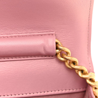 Chanel Metallic Lambskin Quilted Boy Wallet On Chain WOC Pink 12 of 12