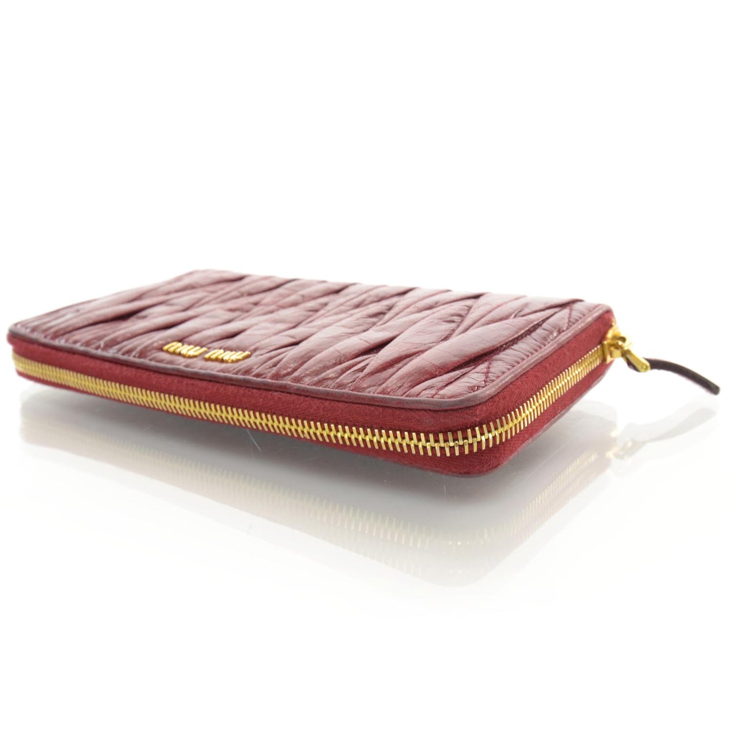 Matelasse Wallet Red