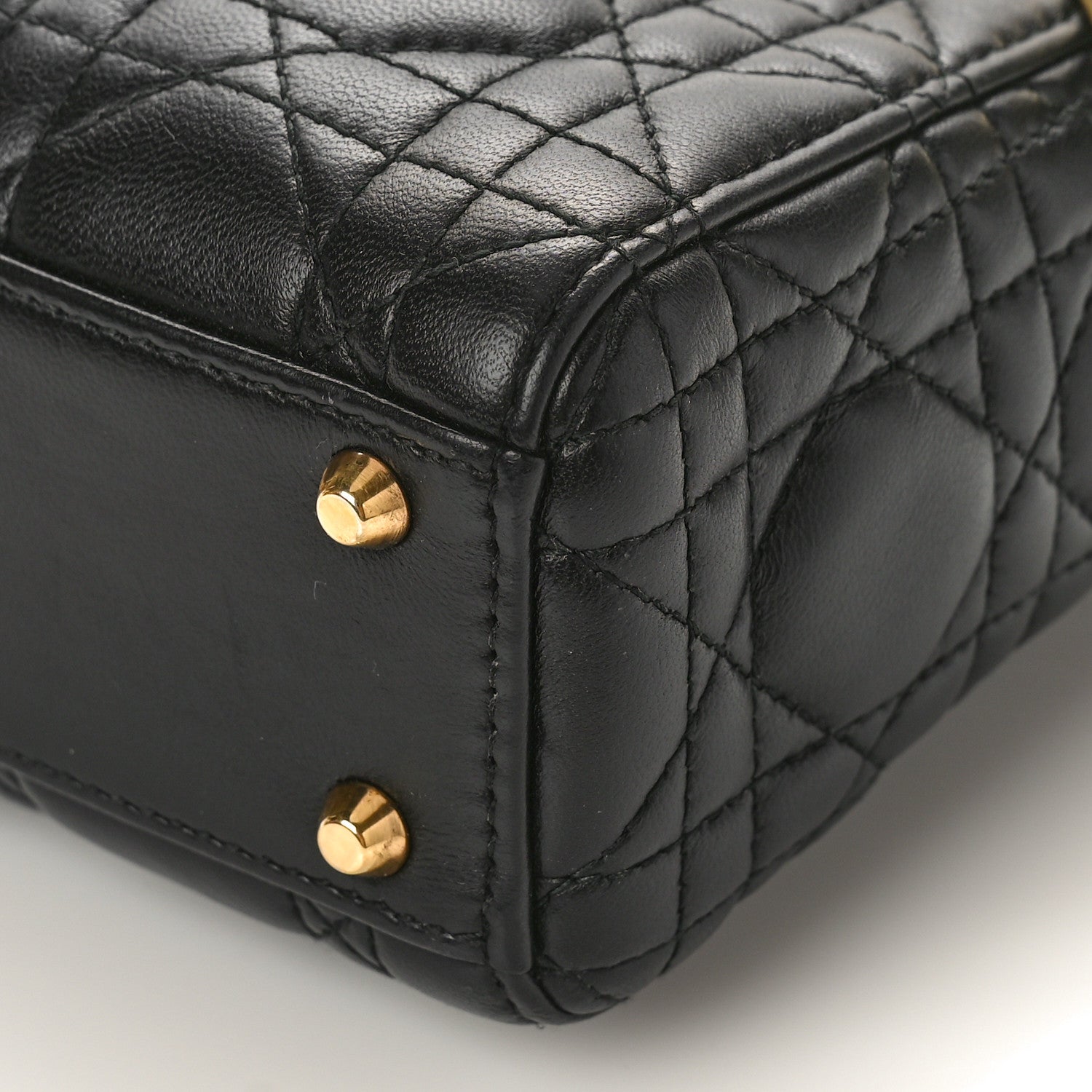 Christian Dior Lambskin Cannage Mini Lady Dior Black 8 of 8