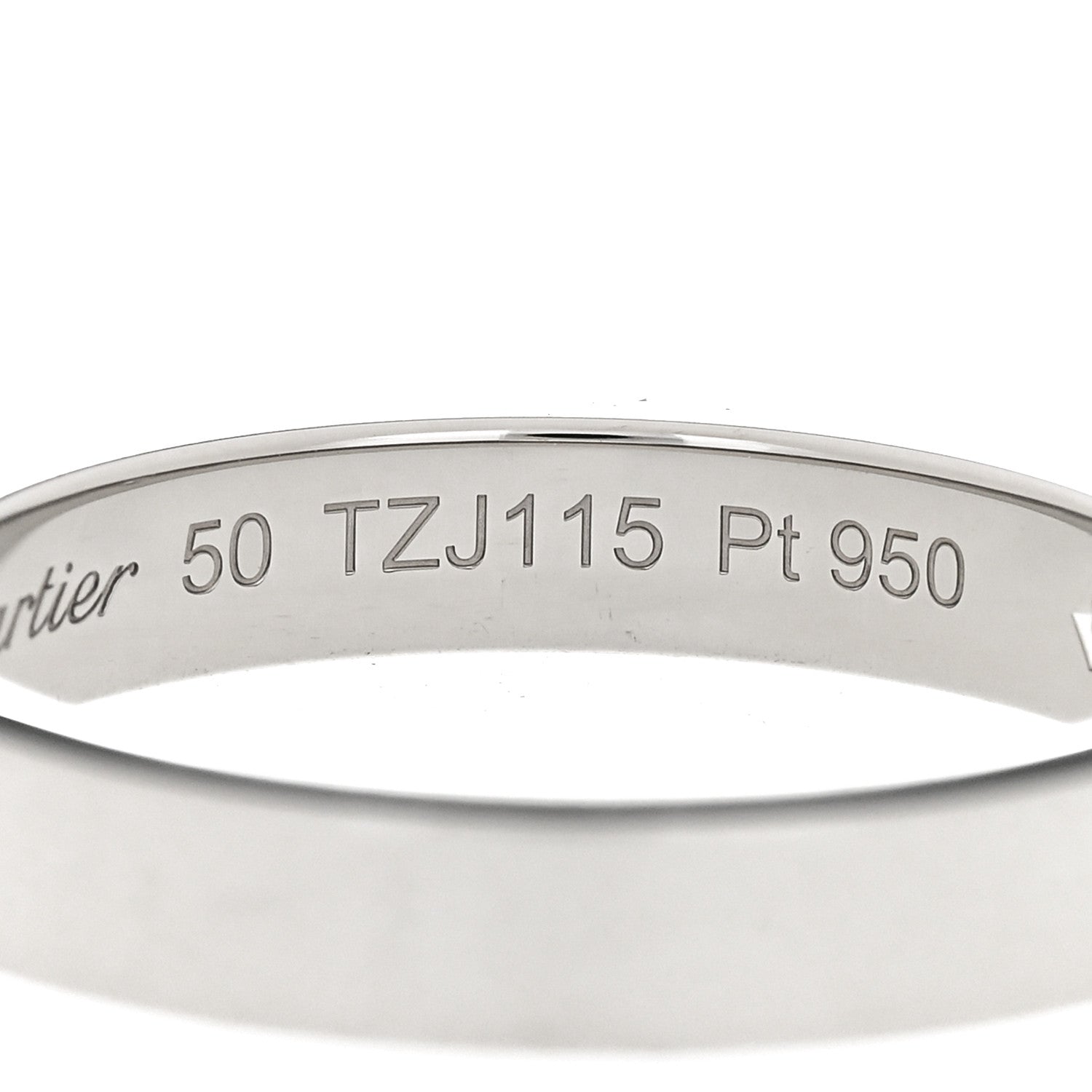 Cartier Platinum Diamond 3mm C De Cartier Wedding Band Ring 50 5.25 5 of 7