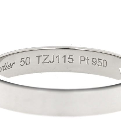 Cartier Platinum Diamond 3mm C De Cartier Wedding Band Ring 50 5.25 5 of 7