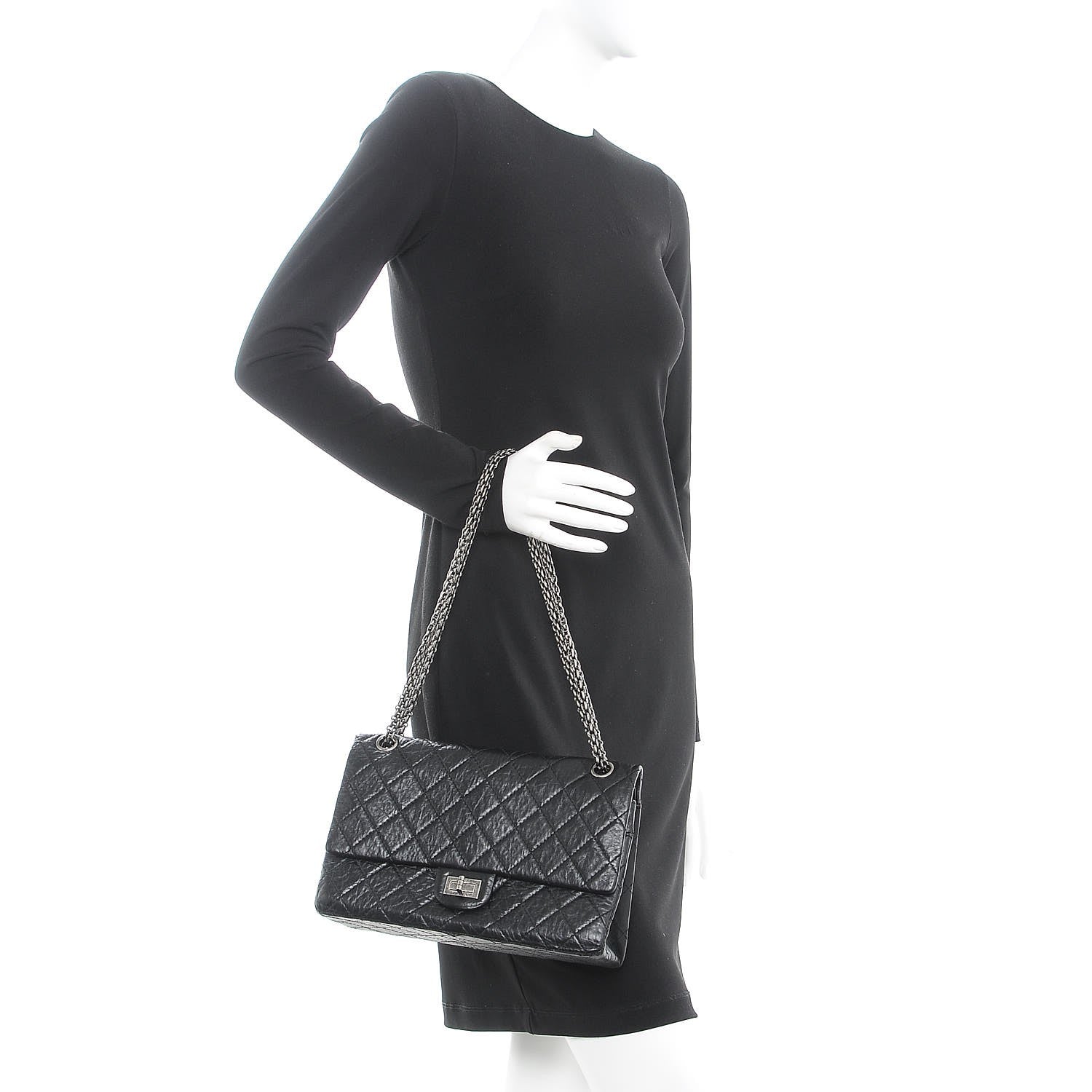 Chanel Aged Calfskin Quilted 2.55 Reissue 226 Flap Black 3 of 13