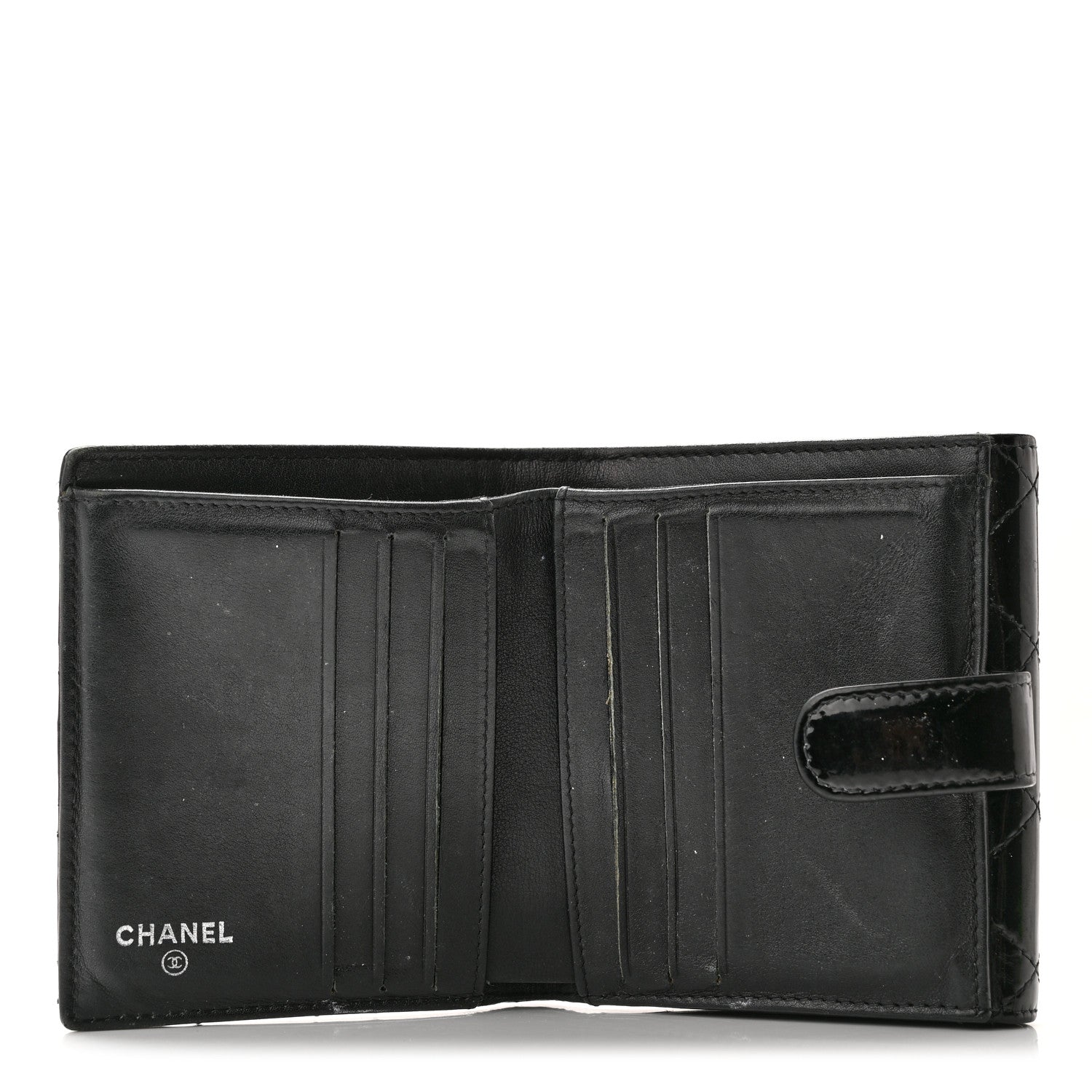 Chanel Patent Quilted Brilliant Compact Wallet Black 5 of 14