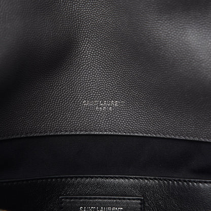 Saint Laurent Grain De Poudre Medium West Hollywood Monogram Fold-Over Grey 8 of 11