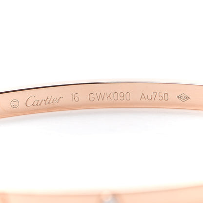 Cartier 18K Pink Gold 6 Diamond Small LOVE Bracelet 16 5 of 7