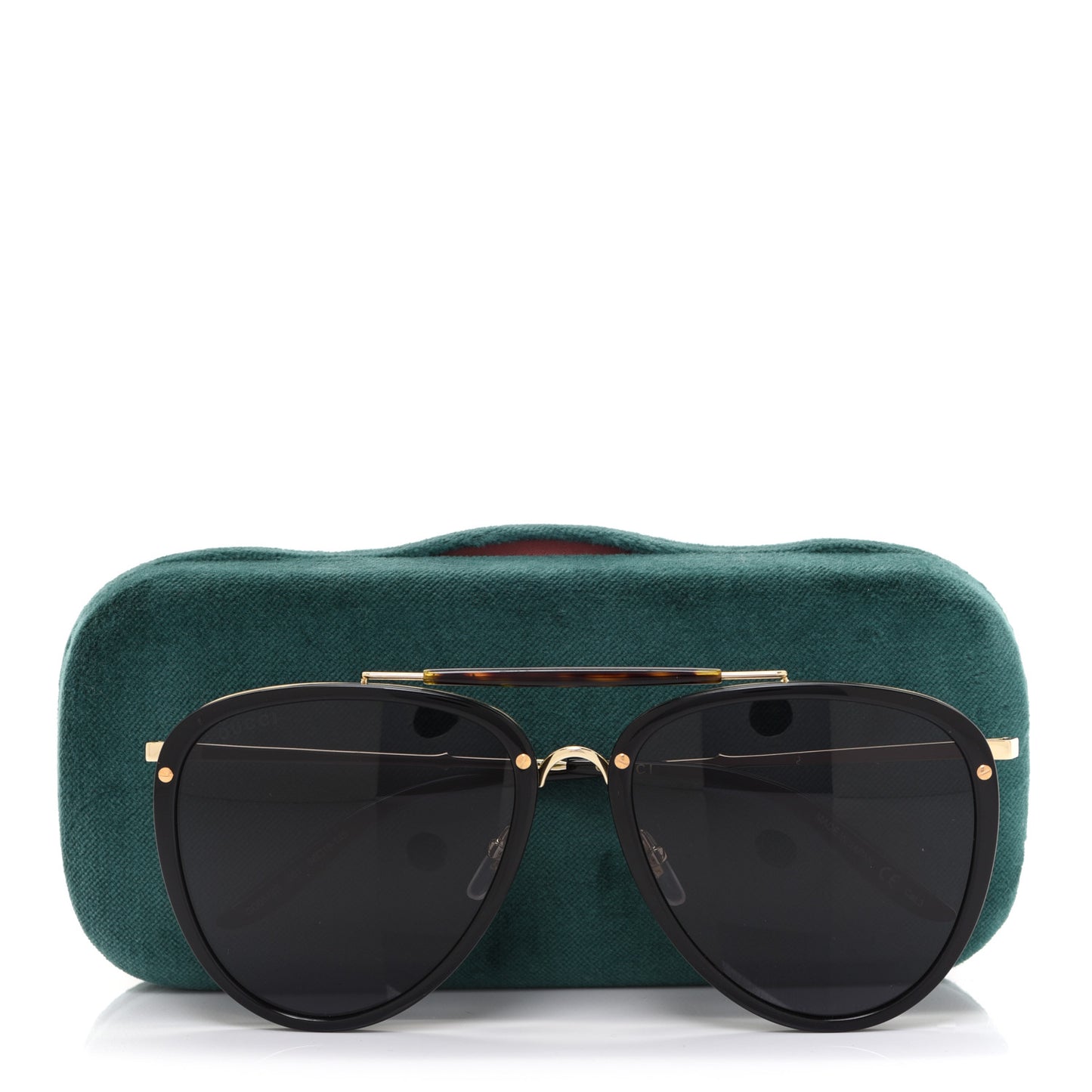 Metal Aviator Sunglasses GG0672S Black Gold