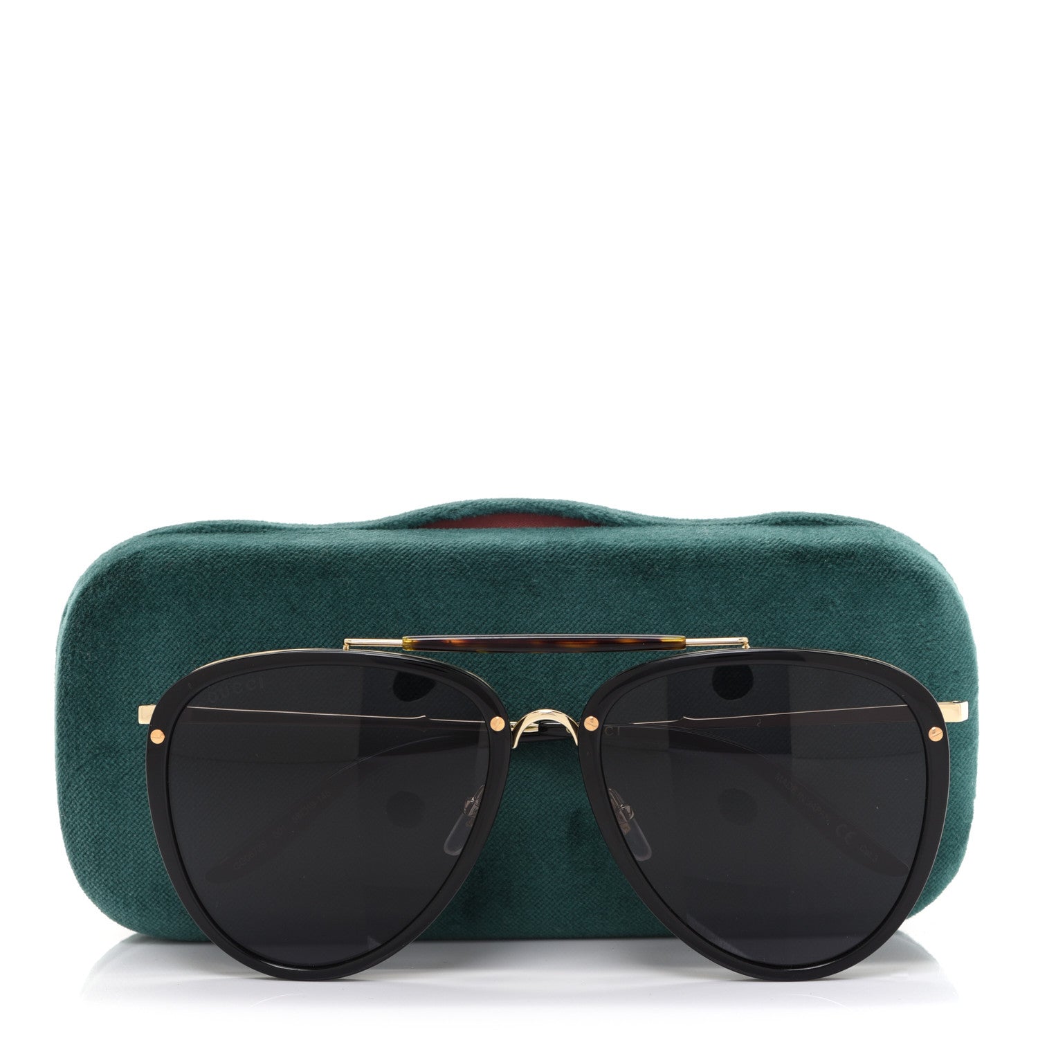 Gucci Metal Aviator Sunglasses GG0672S Black Gold 7 of 7