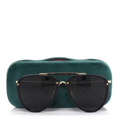 Gucci Metal Aviator Sunglasses GG0672S Black Gold 7 of 7