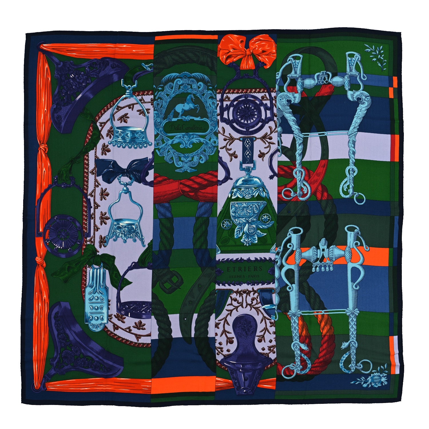 Hermes Cashmere Silk Cavalleria D'Etriers Shawl 140 1 of 3