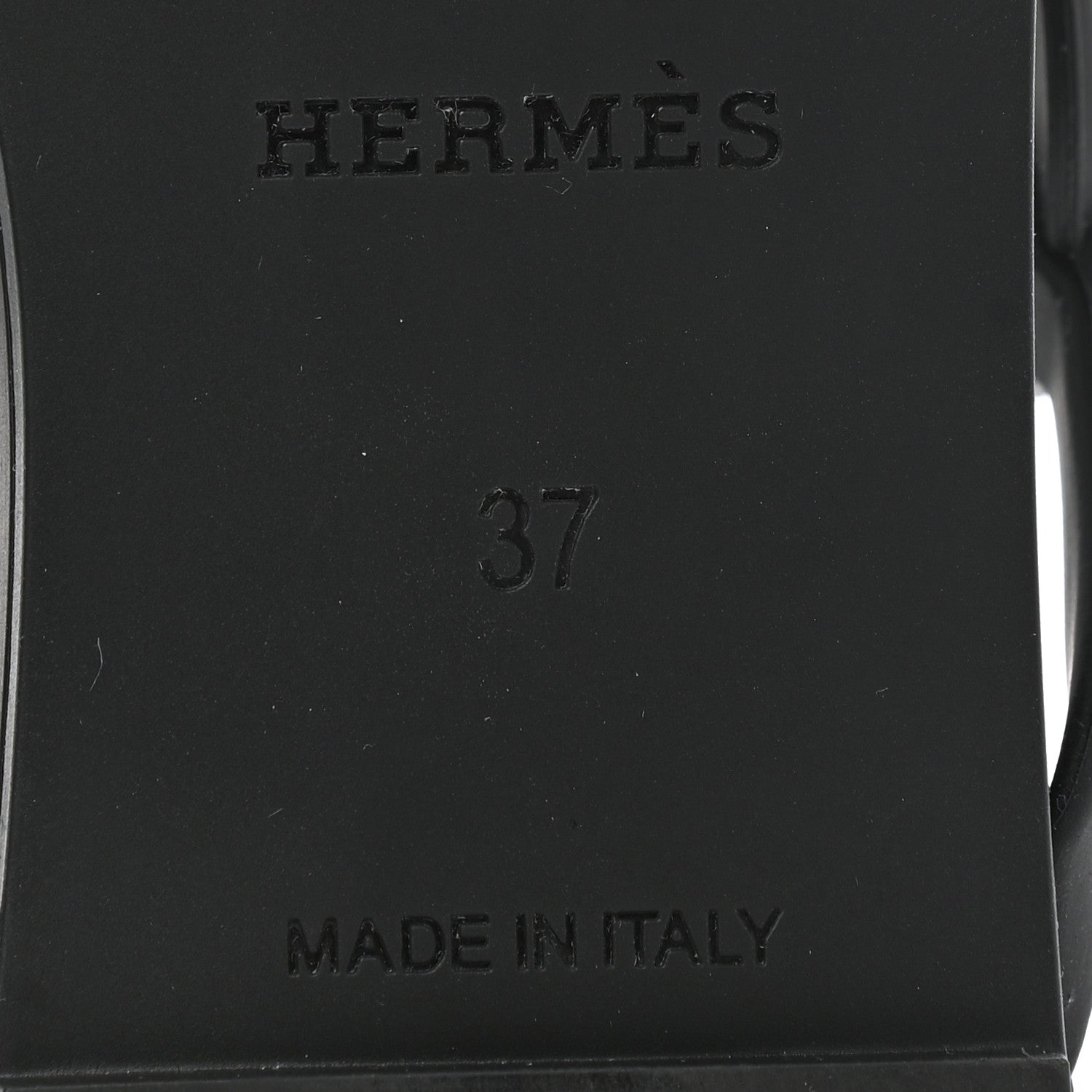 Hermes Rubber Womens Egerie Sandals 37 Black 6 of 9