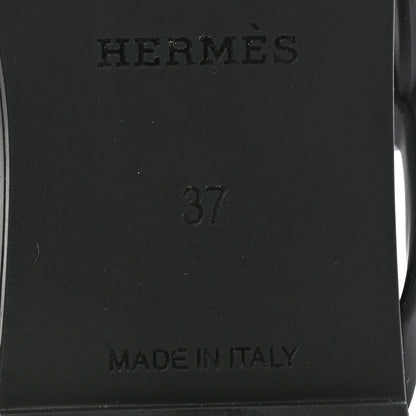 Hermes Rubber Womens Egerie Sandals 37 Black 6 of 9