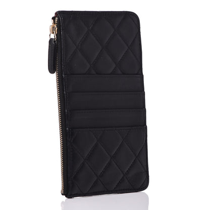 Chanel Lambskin Quilted Classic Flat Wallet Pouch Black 3 of 11