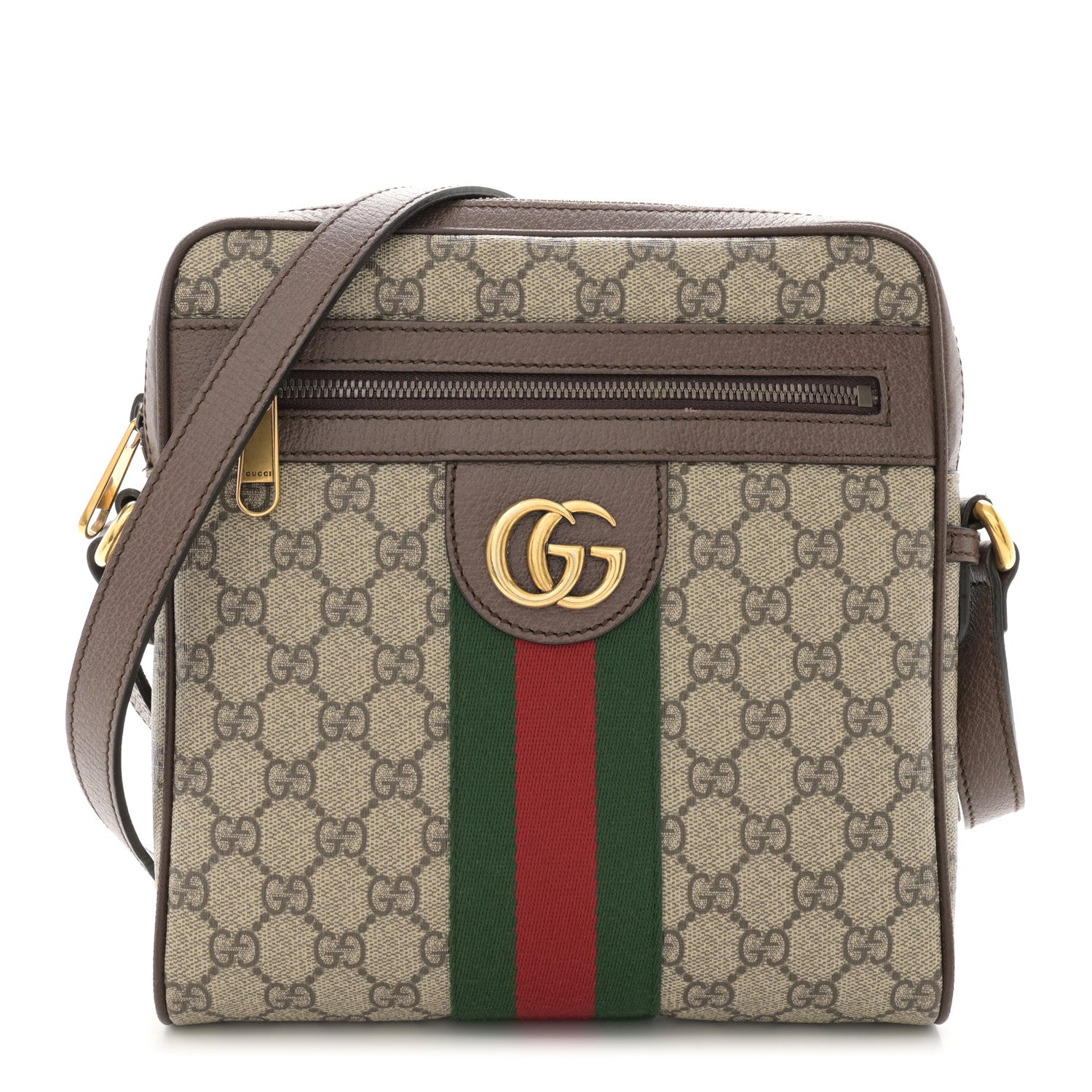 Gucci GG Supreme Monogram Web Small Ophidia Messenger Bag Brown 1 of 14