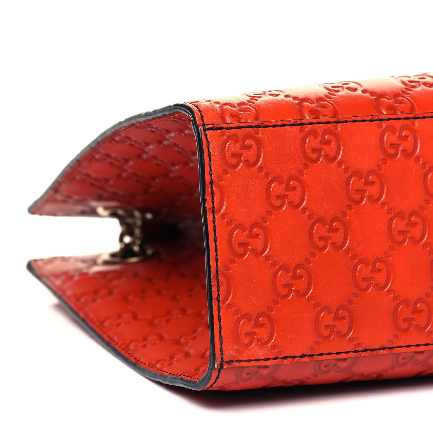 Gucci Guccissima Large Emily Chain Shoulder Bag Sun Orange 8 of 9